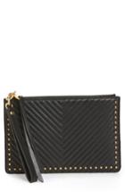 Rebecca Minkoff Quilted Leather Wristlet Pouch - Black