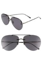 Women's Bottega Veneta 63mm Aviator Sunglasses - Silver/ Black
