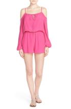 Women's Fraiche By J Cold Shoulder Romper - Pink