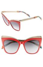 Women's Moschino 52mm Cat's Eye Sunglasses - Red