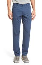Men's Brax Flat Front Stretch Cotton Trousers X 32 - Blue