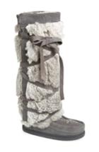 Women's Manitobah Mukluks Genuine Rabbit Fur Wrap Boot, Size 11 M - Black