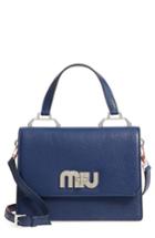 Miu Miu Small Logo Leather Satchel - Blue