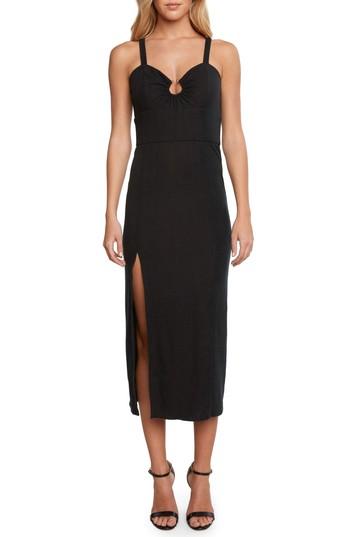 Women's Willow & Clay Karina Ribbed Midi Dress, Size - Black