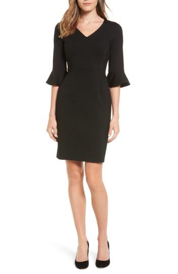 Women's Halogen Ruffle Sleeve Ponte Sheath Dress