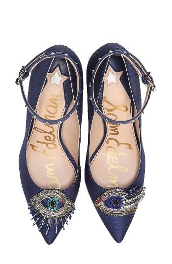 Women's Sam Edelman Hermione Embellished Pump .5 M - Blue