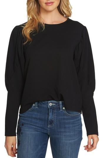 Women's Cece Puffed Shoulder Top - Black
