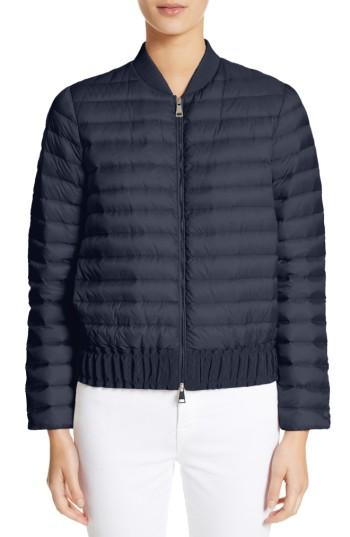 Women's Moncler Barytine Quilted Bomber Jacket - Blue