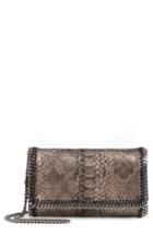 Stella Mccartney Fallabella Metallic Python Print Faux Leather Crossbody Bag - Metallic