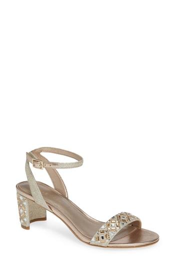 Women's Pelle Moda Moira Crystal Embellished Sandal M - Metallic