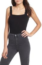 Women's Soprano Ruffle Strap Bodysuit - Black