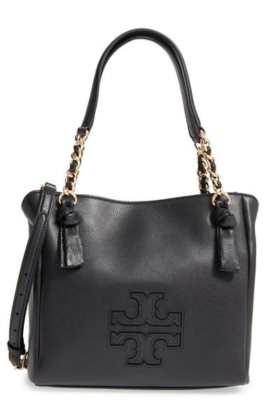 Tory Burch Small Harper Leather Satchel - Black