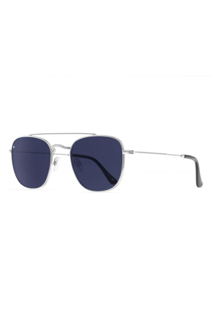 Men's Prive Revaux The Yorker Polarized Navigator Sunglasses - Silver / Blue Mirror