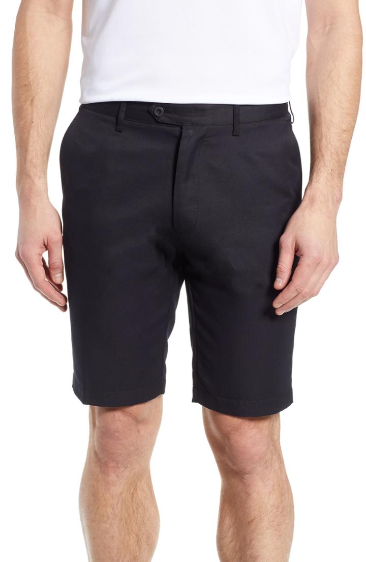 Men's Bugatchi Flat Front Shorts - Black