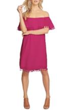 Women's 1.state Pompom Off The Shoulder Shift Dress - Pink