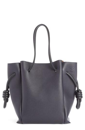 Loewe Flamenco Knot Leather Tote - Blue
