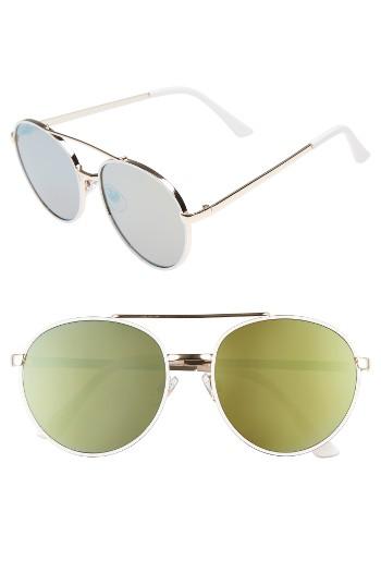 Women's Bp. Lucky Seven 55mm Metal Aviator Sunglasses - White/ Gold