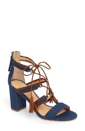 Women's Daya By Zendaya Meadow Ghillie Fringe Sandal M - Blue