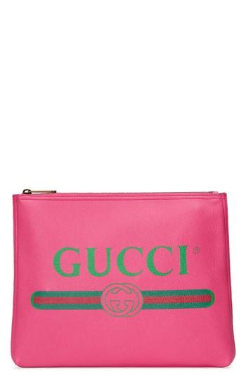 Gucci Logo Leather Pouch -