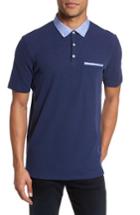 Men's Good Man Brand Slub Jersey Cotton Polo Shirt - Blue