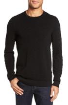 Men's Boss Svavon Textured Cotton Sweater, Size - Black