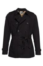 Men's Burberry Sandringham Short Double Breasted Trench Coat Us / 52 Eu - Black