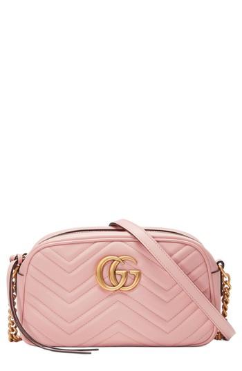 Gucci Small Gg Marmont 2.0 Matelasse Leather Camera Bag - Pink