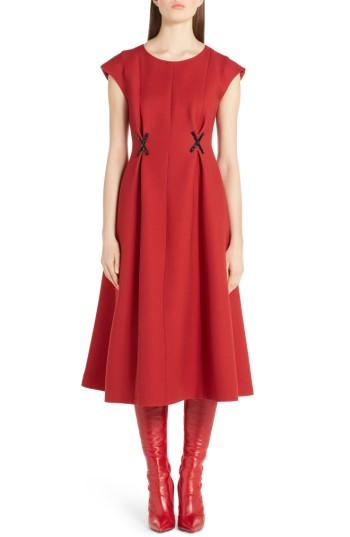 Women's Fendi Beaded Wool & Silk Dress Us / 42 It - Red