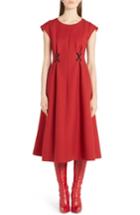 Women's Fendi Beaded Wool & Silk Dress Us / 42 It - Red