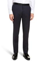 Men's Boss Gilan Cyl Flat Front Wool Trousers R - Blue