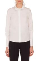 Women's Akris Punto Ruffle Neck Blouse - White