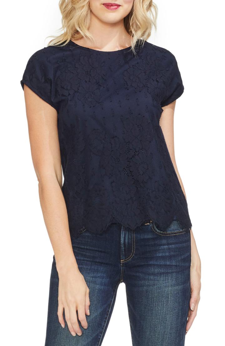 Women's Vince Camuto Floral Lace Top - Blue