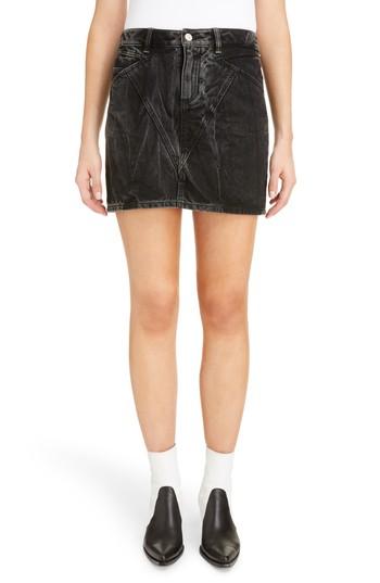 Women's Givenchy Marble Wash Denim Skirt Us / 34 Fr - Black