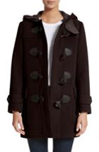 Women's Burberry Mersey Wool Blend Duffle Coat - Black