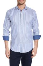 Men's Bugatchi Classic Fit Stripe Sport Shirt - White