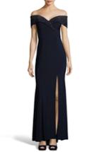 Women's Xscape Embellished Off The Shoulder Gown