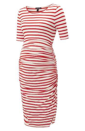 Women's Isabella Oliver Nia Ruched Maternity Dress - Red