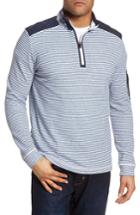 Men's Bugatchi Regular Fit Stripe Quarter Zip Pullover - White