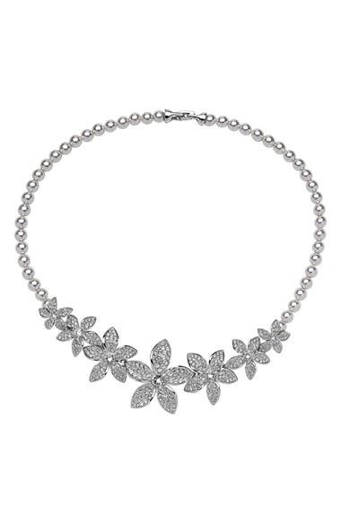 Women's Nina Crystal & Faux Pearl Frontal Necklace