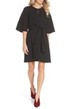 Women's Tahari Tie Front Crepe Dress - Black