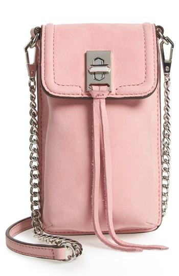 Rebecca Minkoff Darren Leather Phone Crossbody Bag - Pink