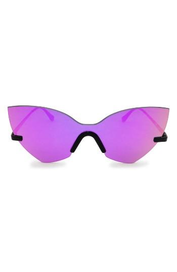 Women's Glassing 55mm Cat Eye Shield Sunglasses - Purple/ Violet
