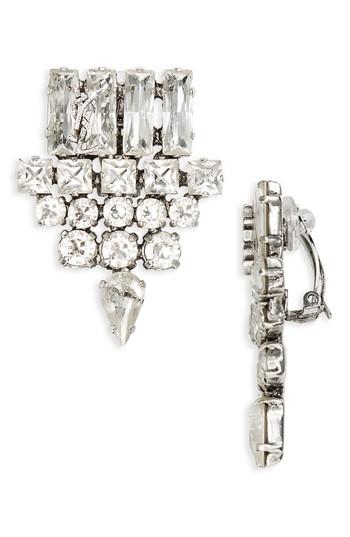 Women's Saint Laurent Smoking Glass Crystal Clip-on Earrings