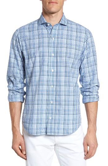 Men's Ledbury The Osborn Classic Fit Gingham Sport Shirt - Blue
