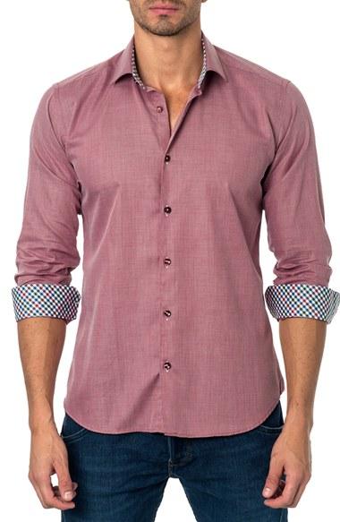 Men's Jared Lang Trim Fit Print Sport Shirt - Red