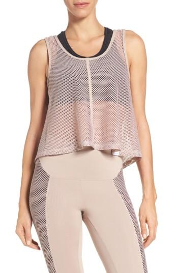 Women's Koral Crop Mesh Tank - Beige
