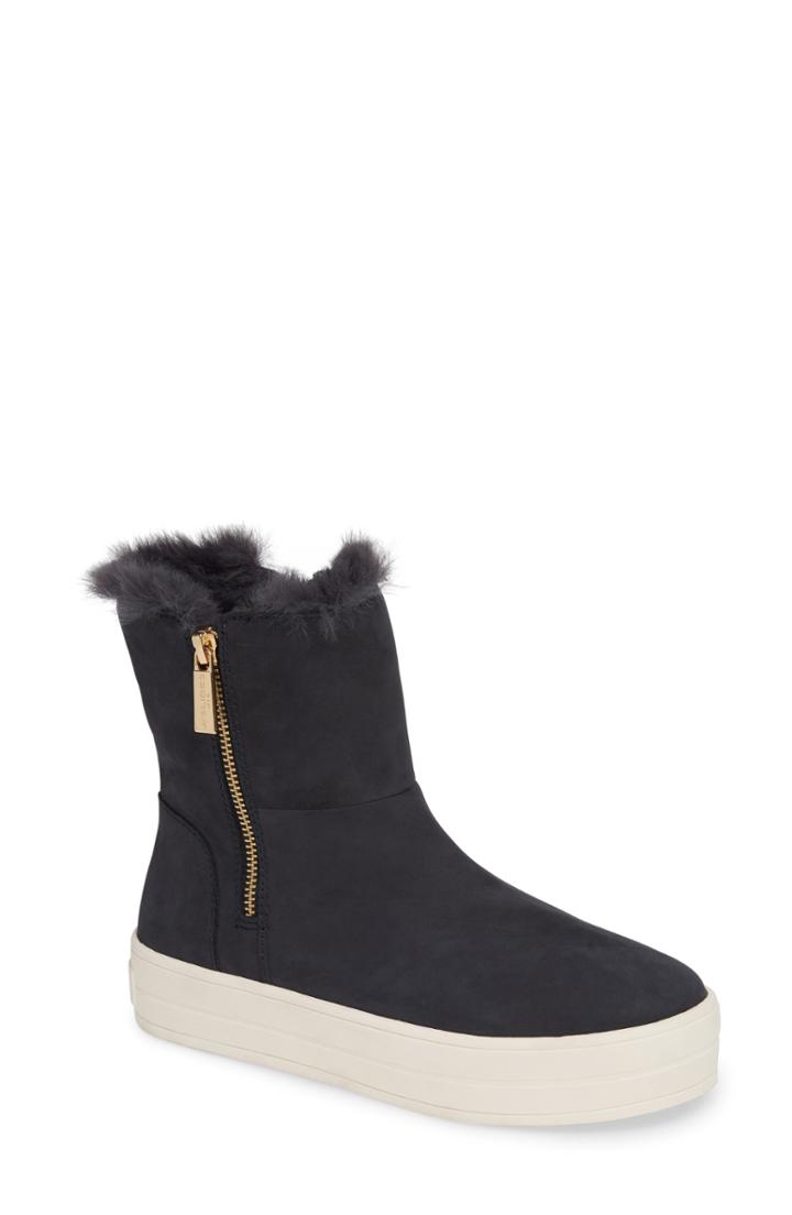 Women's Jslides Henley Faux Fur Lined Bootie .5 M - Blue