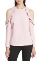Women's Ted Baker London Ruffled Cold Shoulder Top - Pink