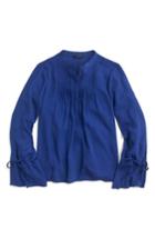 Women's J.crew Tie Sleeve Top With Pintucks - Blue