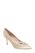 Women's Manolo Blahnik' Nadira' Crystal Embellished Pointy Toe Pump Us / 38eu - Beige